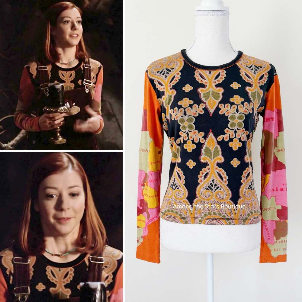Extremely Rare 90s Vintage Mixed Print Paisley Floral Top ASO Willow in BTVS